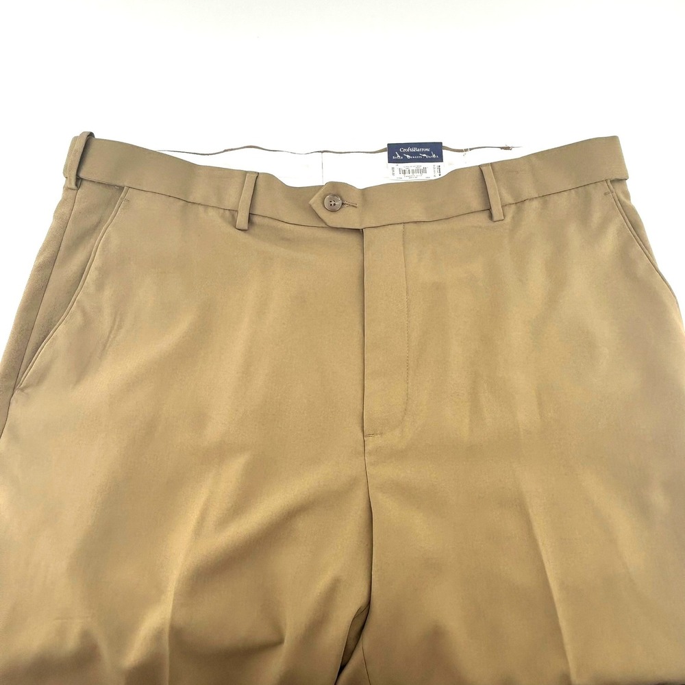 Croft & Barrow Easy Care Classic Fit Flat Front Dress Pants Khaki 40x32 NEW